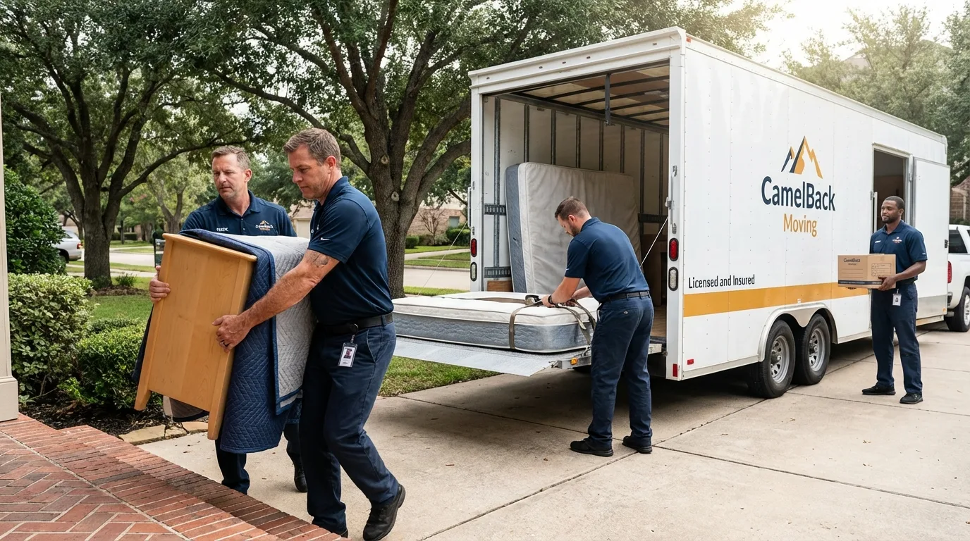 Crew loading residential truck for cross-state move from Batavia, OH